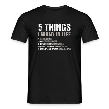 5 choses que je veux dans la vie Braque de Weimar - T-shirt homme - noir - Devant - AI Model Male 178 light (178cm)