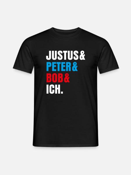 Die Drei ??? Justus& Peter& Bob& Ich - Männer T-Shirt - Schwarz