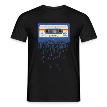 Death of the Cassette Vintage Music Retro Style - Men's T-Shirt - black - Front - AI Model Male 178 light (178cm)
