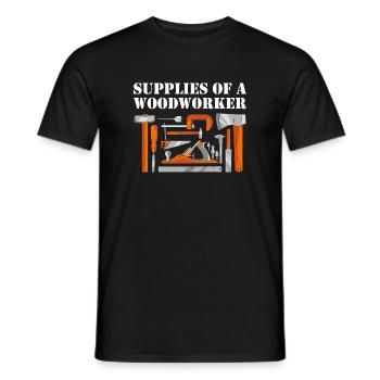 Carpenter Supplies Of A Woodworker Woodworking - Men's T-Shirt - black - Front - AI Model Male 178 light (178cm)