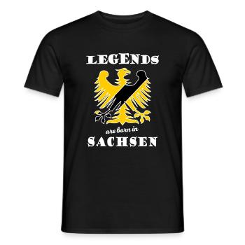 Legends of Saxony - Männer T-Shirt - Schwarz - Vorne - AI Model Male 178 light (178cm)