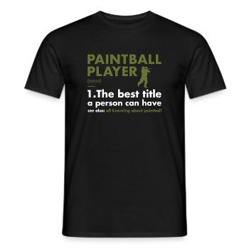 Définition du joueur de sport Paintball - T-shirt homme - noir - Devant - AI Model Male 178 light (178cm)