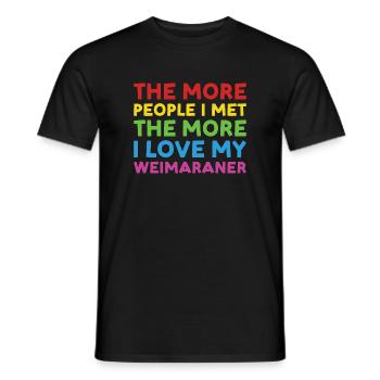 Les gens que j’ai rencontrés J’adore le braque de Weimar - T-shirt homme - noir - Devant - AI Model Male 178 light (178cm)