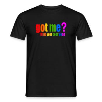 got me? i'll do your body good - Men's T-Shirt - black - Front - AI Model Male 178 light (178cm)