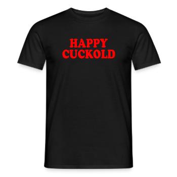 Happy cuckold - Männer T-Shirt - Schwarz - Vorne - AI Model Male 178 light (178cm)