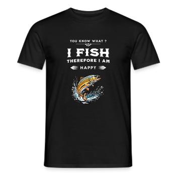 Fishing humor - Men's T-Shirt - black - Front - AI Model Male 178 light (178cm)