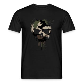 Skull Trash CAMO - Männer T-Shirt - Schwarz - Vorne - AI Model Male 178 light (178cm)