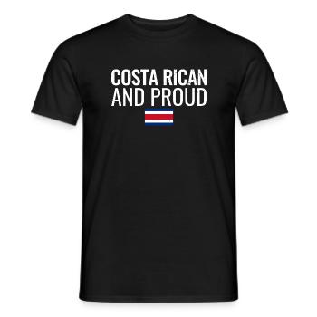Costa Rican And Proud Costa Rica Flag - Men's T-Shirt - black - Front - AI Model Male 178 light (178cm)