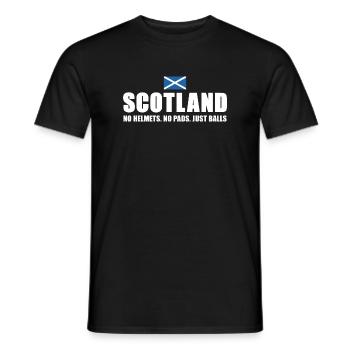 Pas de casques pas de coussinets juste des ballons Ecosse Rugby - T-shirt homme - noir - Devant - AI Model Male 178 light (178cm)