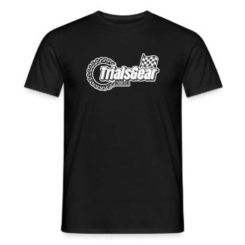 TrialsGear Ausrüstung TRIAL Fahrrad Motorrad Sport - Männer T-Shirt - Schwarz - Vorne - AI Model Male 178 light (178cm)