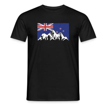Montagnes de Nouvelle-Zélande - T-shirt homme - noir - Devant - AI Model Male 178 light (178cm)