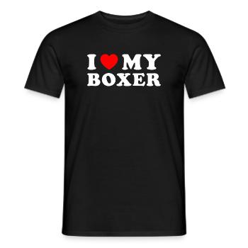 I Love My Boxer - Men's T-Shirt - black - Front - AI Model Male 178 light (178cm)
