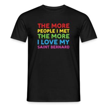 Les gens que j’ai rencontrés J’aime Saint-Bernard - T-shirt homme - noir - Devant - AI Model Male 178 light (178cm)