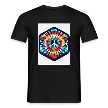 Vibrant Visions: Modern Tie-Dye Fusion - Männer T-Shirt - Schwarz - Vorne - AI Model Male 178 light (178cm)