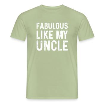 Fabelhaft wie mein Onkel - Neffe Nichte Patenkind - Männer T-Shirt - Sage - Vorne - AI Model Male 178 light (178cm)