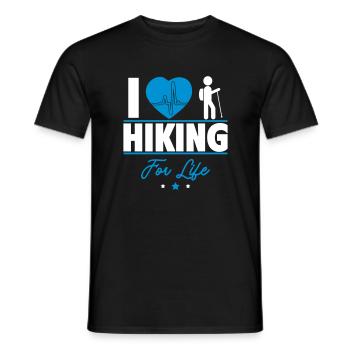 I love hiking forever! - Men's T-Shirt - black - Front - AI Model Male 178 light (178cm)