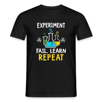 Experiment fail learn repeat - Männer T-Shirt - Schwarz - Vorne - AI Model Male 178 light (178cm)