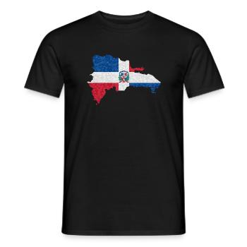 République dominicaine drapeau voyage drapeau République dominicaine - T-shirt homme - noir - Devant - AI Model Male 178 light (178cm)