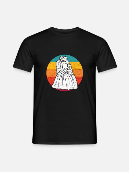 Sunset Bride and Groom - Men's T-Shirt - black