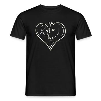 Horse Dog Heart - Men's T-Shirt - black - Front - AI Model Male 178 light (178cm)
