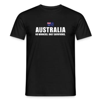 Pas de gagnants seulement des survivants Australie Rugby - T-shirt homme - noir - Devant - AI Model Male 178 light (178cm)