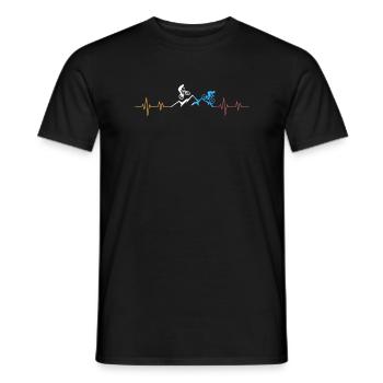 Cadeau Heartbeat Bike Biker - T-shirt homme - noir - Devant - AI Model Male 178 light (178cm)