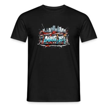 Urban Graffiti Abstrait Street Art Vêtements - T-shirt homme - noir - Devant - AI Model Male 178 light (178cm)