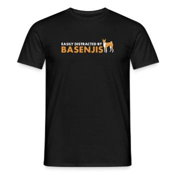 Dog Easily Distracted By Basenji - Men's T-Shirt - black - Front - AI Model Male 178 light (178cm)