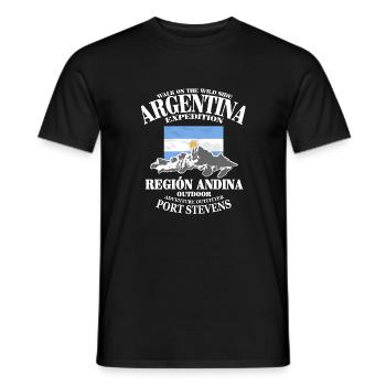 Argentina - Flag & Mountains - Men's T-Shirt - black - Front - AI Model Male 178 light (178cm)