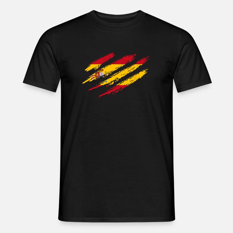 Espagne Drapeau Rayures Drapeau espagnol Griffes - T-shirt homme - noir