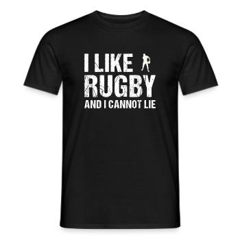 Sport I Like Rugby And I Cannot Lie Rugby - Men's T-Shirt - black - Front - AI Model Male 178 light (178cm)