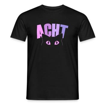 8ème anniversaire fille 8 ans chaton chat - T-shirt homme - noir - Devant - AI Model Male 178 light (178cm)