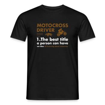 Définition du pilote sportif Motocross - T-shirt homme - noir - Devant - AI Model Male 178 light (178cm)