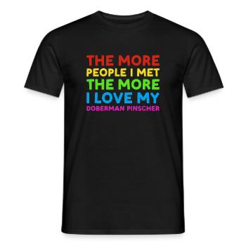 More People I Met More I Love Doberman Pinscher - Men's T-Shirt - black - Front - AI Model Male 178 light (178cm)