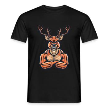 Bodybuilder Reh Weightlifting Muskelaufbau Gym - Männer T-Shirt - Schwarz - Vorne - AI Model Male 178 light (178cm)