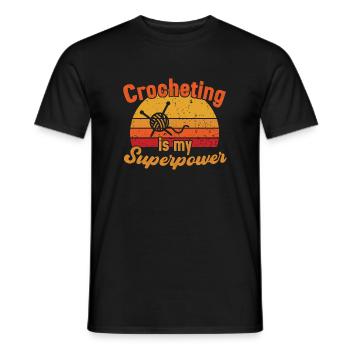 Crocheting is my Superpower / Crochet - Men's T-Shirt - black - Front - AI Model Male 178 light (178cm)