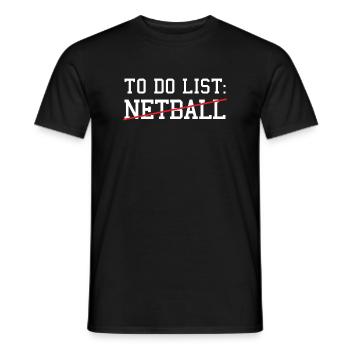 Sport To Do List Netball - Men's T-Shirt - black - Front - AI Model Male 178 light (178cm)