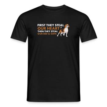 D’abord, ils volent notre cœur Beagle - T-shirt homme - noir - Devant - AI Model Male 178 light (178cm)