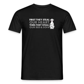 They Steal Our Heart Dalmatian - Men's T-Shirt - black - Front - AI Model Male 178 light (178cm)
