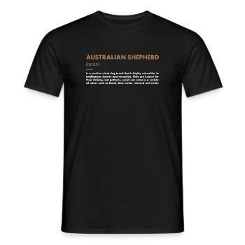 Dog Aussie Definition - Men's T-Shirt - black - Front - AI Model Male 178 light (178cm)