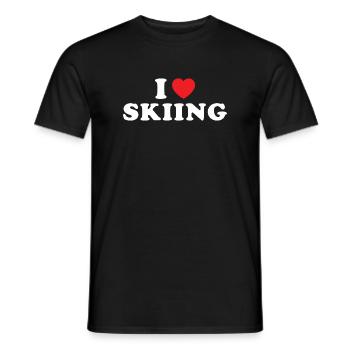 Sport I Love Skiing - Männer T-Shirt - Schwarz - Vorne - AI Model Male 178 light (178cm)
