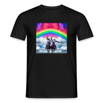 Rainbow Fight - Colorful Fantasy - Men's T-Shirt - black - Front - AI Model Male 178 light (178cm)