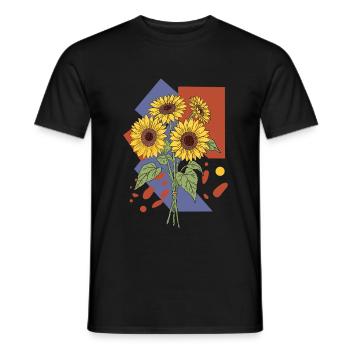 Sonnenblumen - Männer T-Shirt - Schwarz - Vorne - AI Model Male 178 light (178cm)