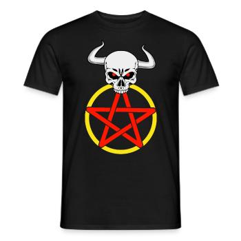 Satan satanique diable Pentagramme Cornes horreur - T-shirt homme - noir - Devant - AI Model Male 178 light (178cm)