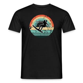 SURFER LAKE BEACH COAST HOLIDAY SURFING SURF MOTIVES - Men's T-Shirt - black - Front - AI Model Male 178 light (178cm)