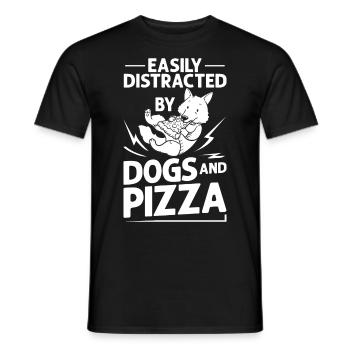 Pizza Hund Essen Pizzeria Italienisch Welpen - Männer T-Shirt - Schwarz - Vorne - AI Model Male 178 light (178cm)