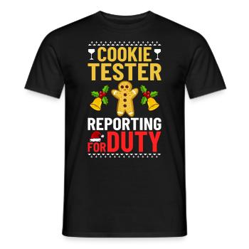 Christmas Cookies Biscuit Baking Christmas biscuits - Men's T-Shirt - black - Front - AI Model Male 178 light (178cm)