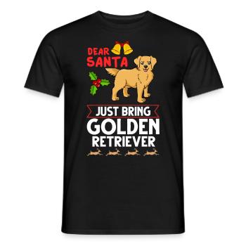 Golden Retriever Hund Welpen Besitzer Weihnachten - Männer T-Shirt - Schwarz - Vorne - AI Model Male 178 light (178cm)