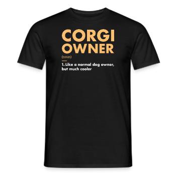Définition du propriétaire de chien Corgi - T-shirt homme - noir - Devant - AI Model Male 178 light (178cm)