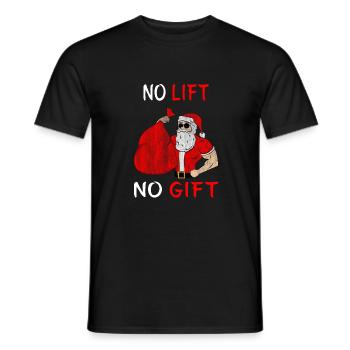 No Lift No Gift. Funny Christmas Tshirt Men - Men's T-Shirt - black - Front - AI Model Male 178 light (178cm)